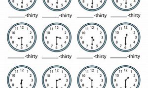 Telling Time To The Half Hour Worksheets