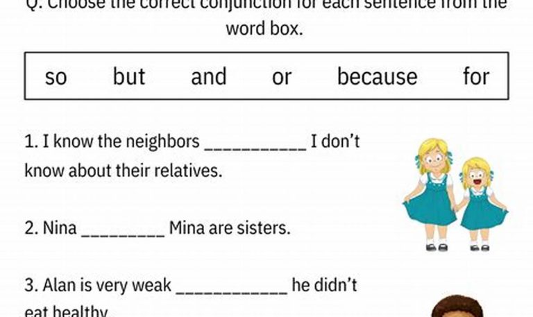 Conjunction Worksheets