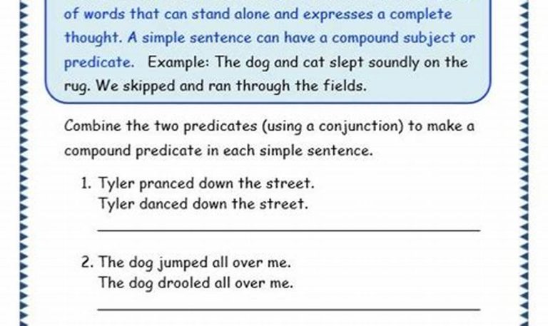 Grade 4 Topic Sentences Worksheets