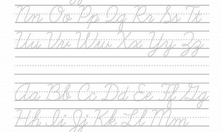 Printable Cursive Writing Patterns Worksheets