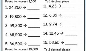 Rounding Decimals Worksheets Grade 5