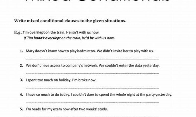 Conditionals Worksheets With Answers