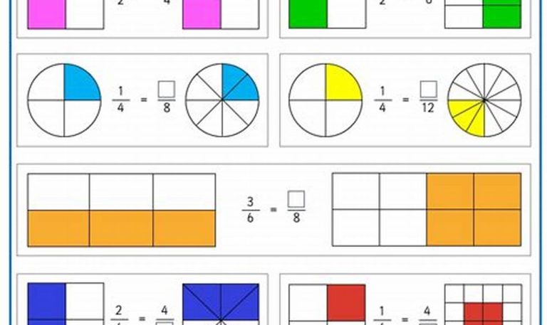 Equivalent Fractions Worksheets Year 5