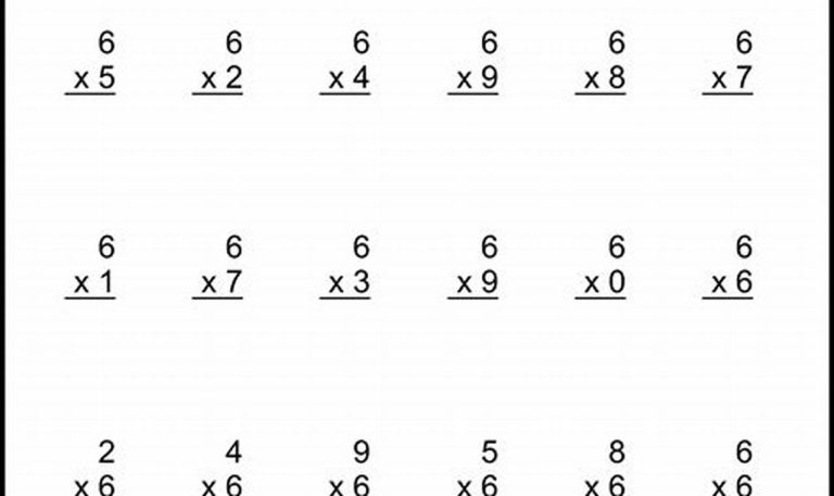 Free Printable 3rd Grade Math Worksheets Multiplication