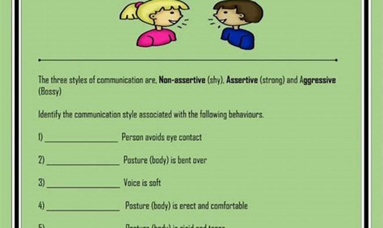 Communication Therapy Worksheets For Kids