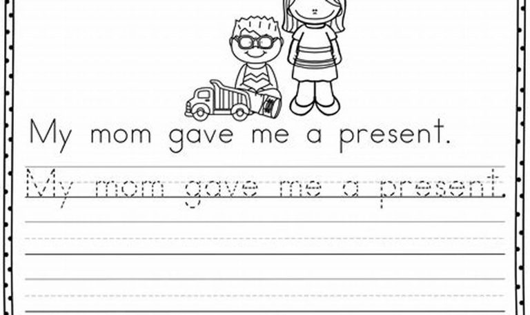 Printable Handwriting Kindergarten Writing Sentences Worksheets