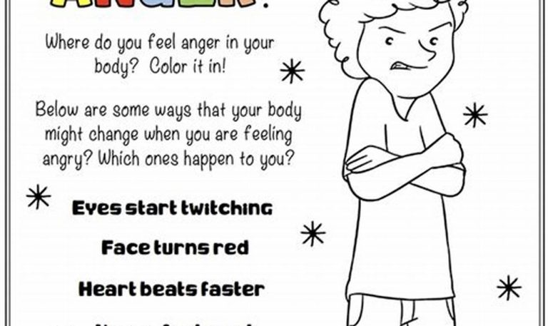 Anger Management Worksheets For Kids