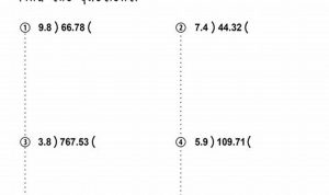 Dividing Decimals Worksheet With Answers