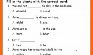 Homonyms Worksheets For Grade 5 With Answers