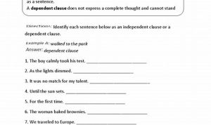 Independent And Dependent Clauses Worksheet