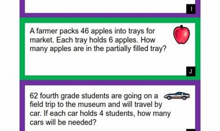 Long Division Word Problems With Remainders