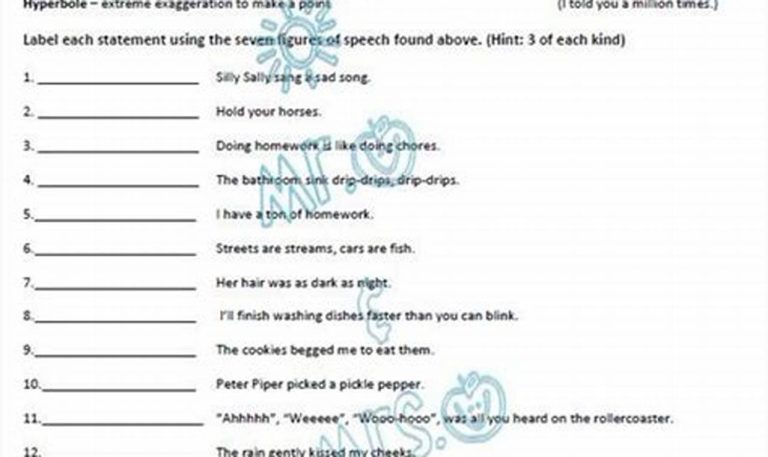 Free Printable 6th Grade Language Arts Worksheets