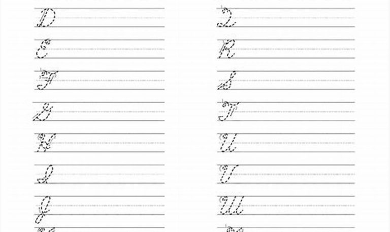 Free Cursive Handwriting Worksheets