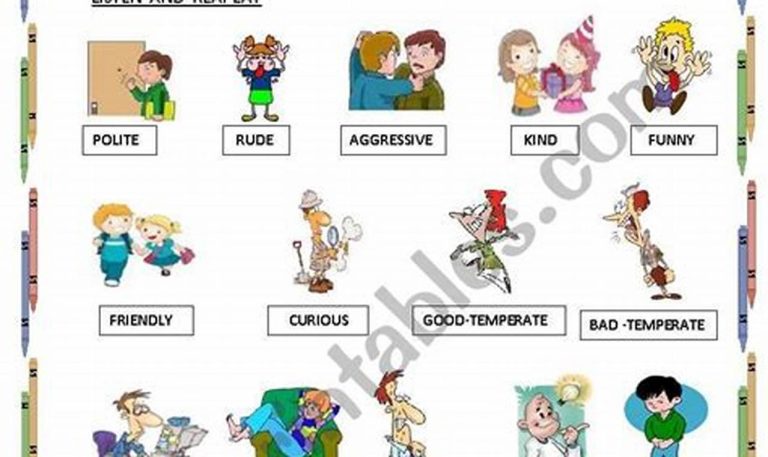 Adjectives To Describe Personality Worksheet