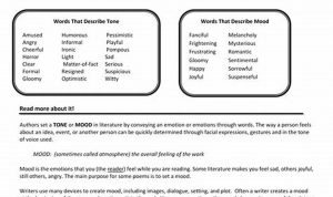 Tone And Mood Worksheet