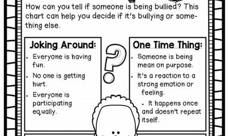 Bullying Worksheets For Elementary Students