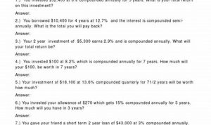 Compound Interest Worksheet With Answers