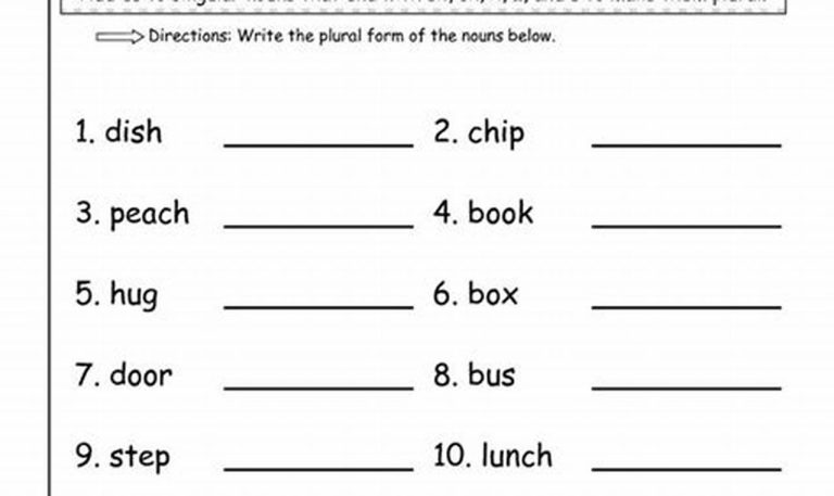 Singular And Plural Worksheets For Grade 1