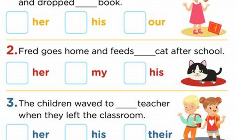 Grade 3 3rd Grade Pronouns Worksheet