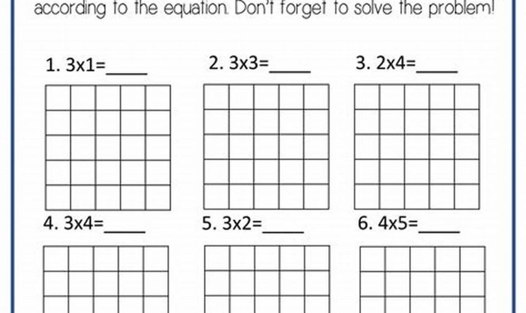 3rd Grade Multiplication Arrays Worksheets