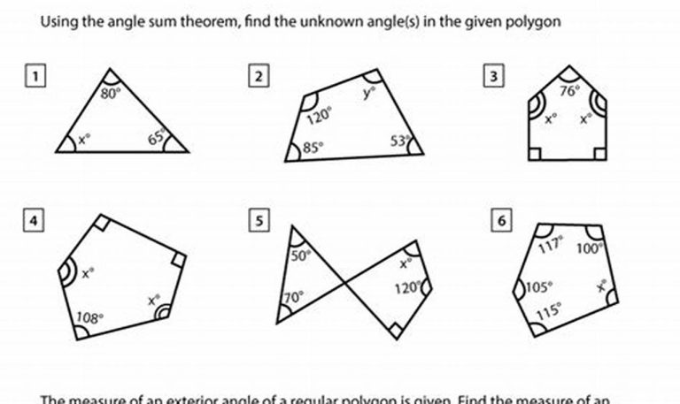 Gcse Angles In Polygons Worksheet