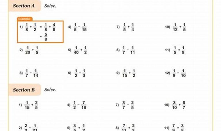 5th Grade Different Denominators 5th Grade Adding And Subtracting Fractions Worksheets