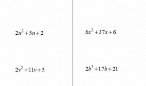 Factoring Quadratics Worksheet A Greater Than 1