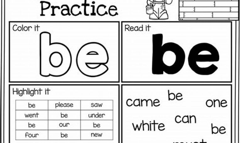 Sight Words Worksheets Free