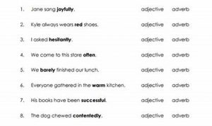 Noun Verb Adjective Adverb Worksheet With Answers