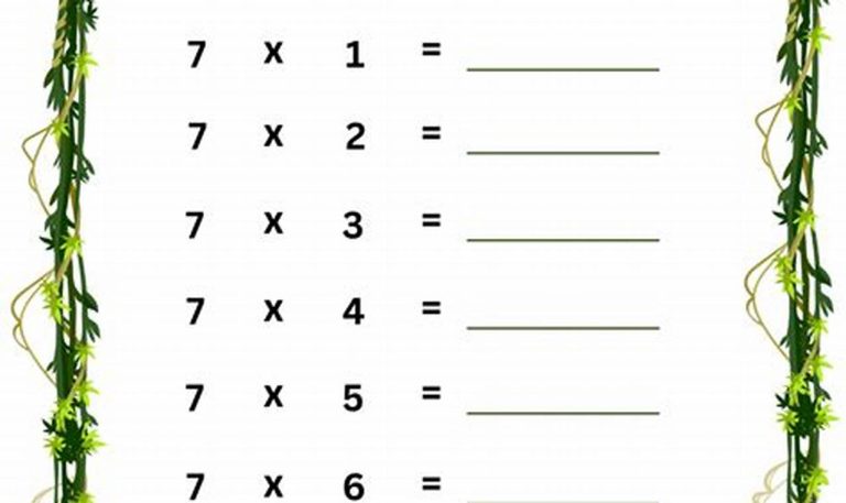 6 And 7 Times Table Worksheet