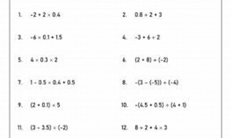 7th Grade The Real Number System Worksheet Answer Key