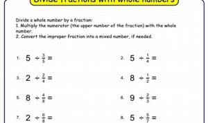 Dividing Fractions By Whole Numbers Worksheet 5th Grade