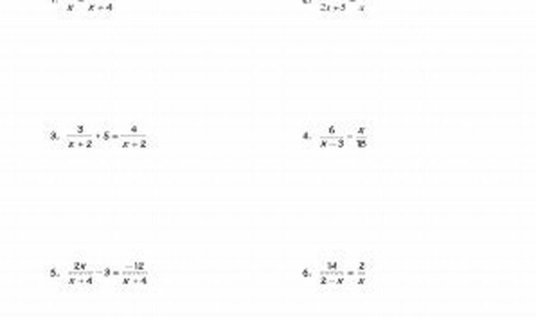 Solving Rational Equations Worksheet