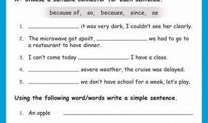 Linking Words Worksheet