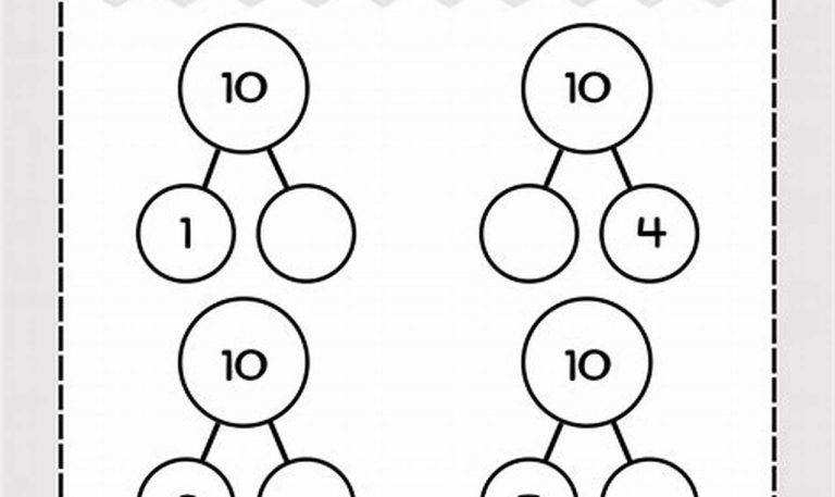 Number Bonds To 10 Worksheet Free