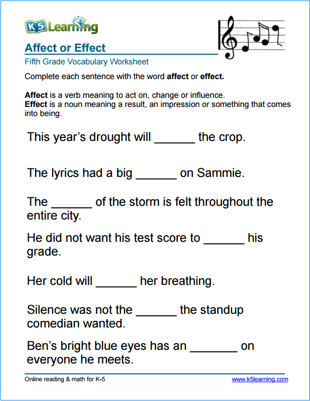 Year 5 English Worksheets